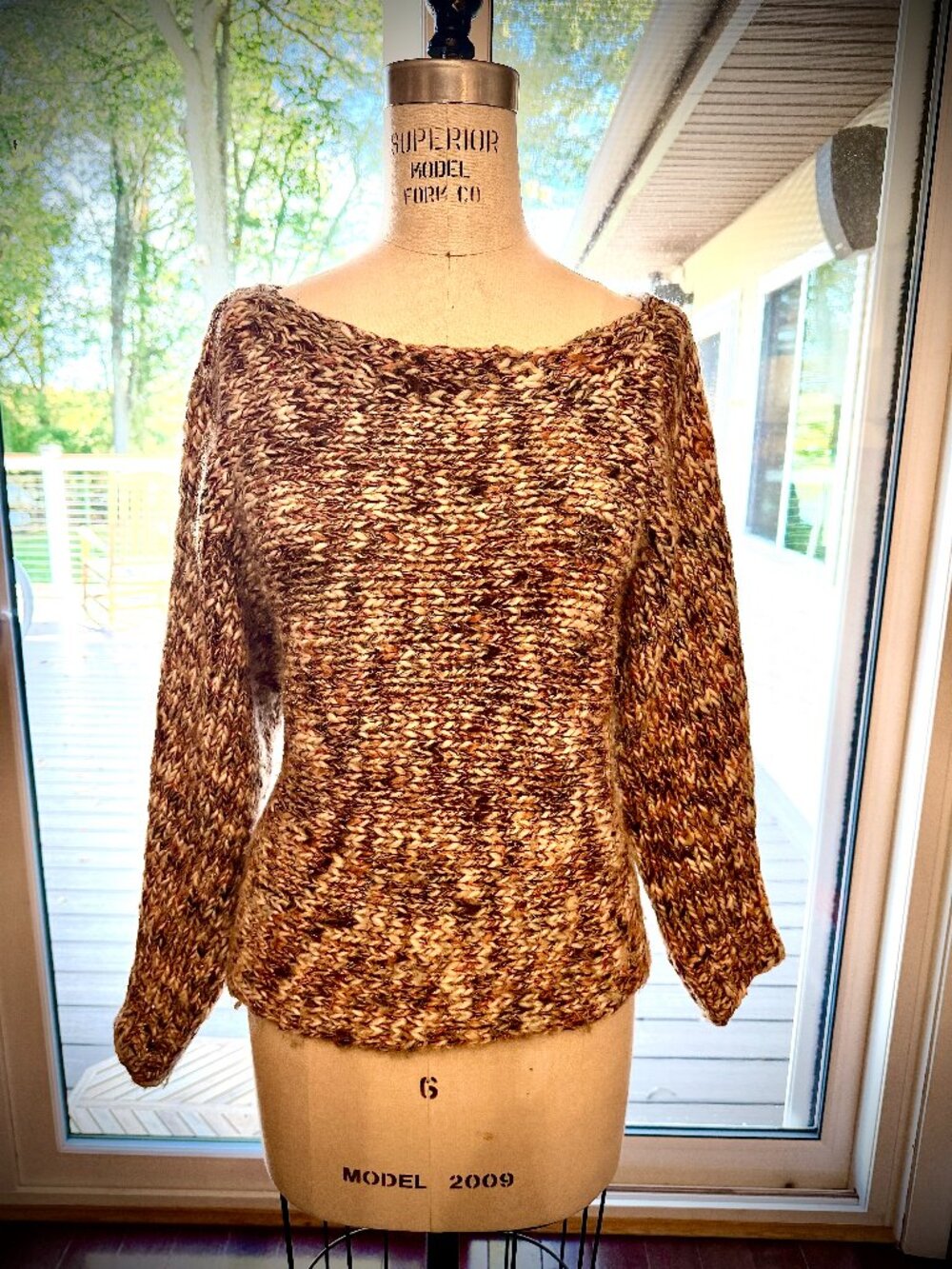 Boston Proper Marled Metallic Chunky Knit Sweater S